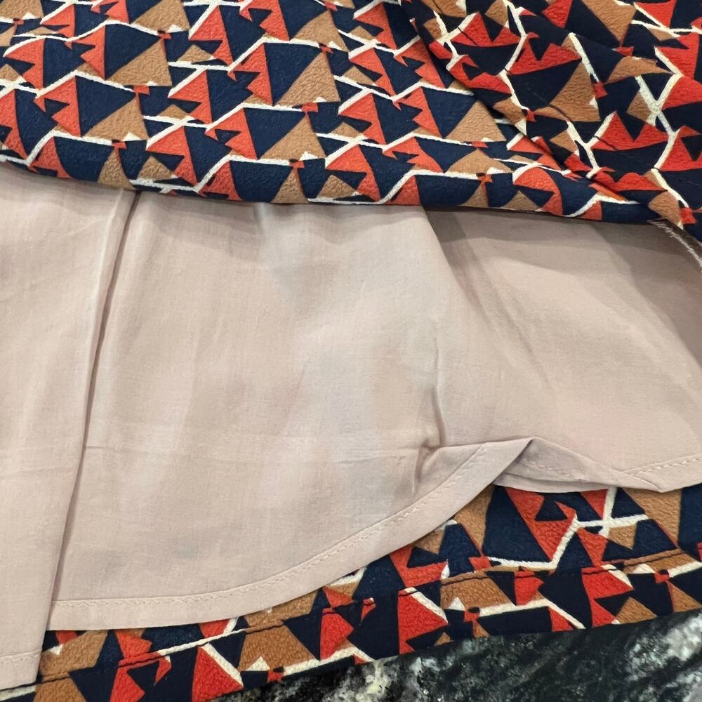 NWT Nordstrom’s Miss Me Tan, Navy, Orange/Red Geometric Print Shift Dress - S - Picture 10 of 10
